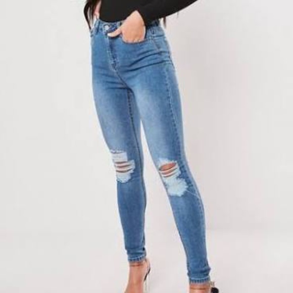 Missguided Denim - Missguided Sinner High-Waist Distressed Jegging, 6
